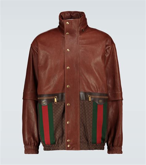 leatehr gucci jackets